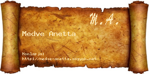 Medve Anetta névjegykártya